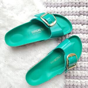 BIRKENSTOCK Madrid Big Buckle Patent Leather Slides EU 40